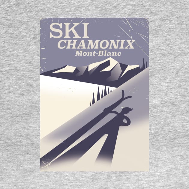 Ski Chamonix Mont Blanc Ski poster by nickemporium1